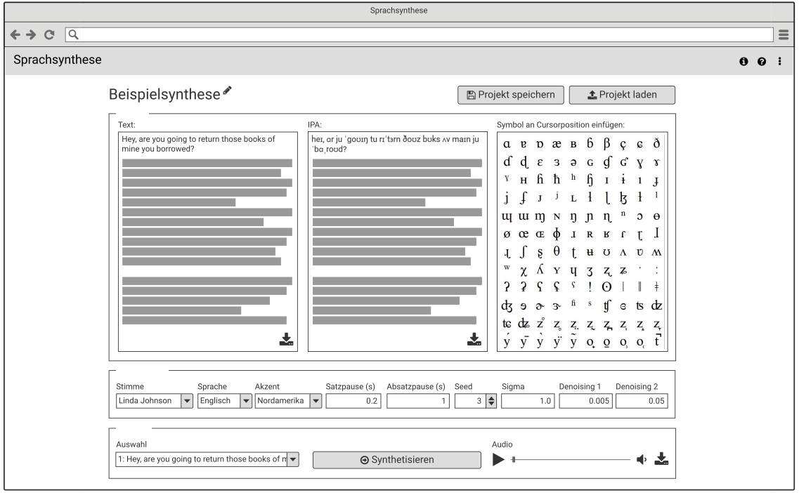  Geplanter Aufbau der GUI
