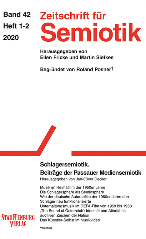 This is the cover of Zeitschrift für Semiotik 42, 1-2 from the year 2020. The titel of the issue is "Schlagersemiotik".